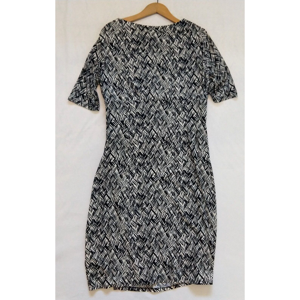 Lauren Ralph Lauren V Neck Sheath Dress Size 14 Blue White Surplice Half Sleeve - Picture 9 of 9